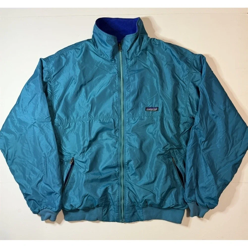 Vintage Patagonia Fleece Lined Bomber Jacket Size Large Full Zip USA Made